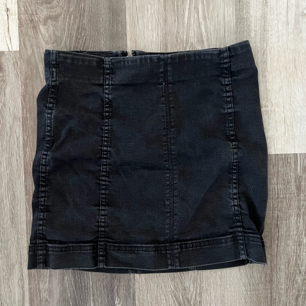 Jolt Black Ruched Mini Pencil Skirt
